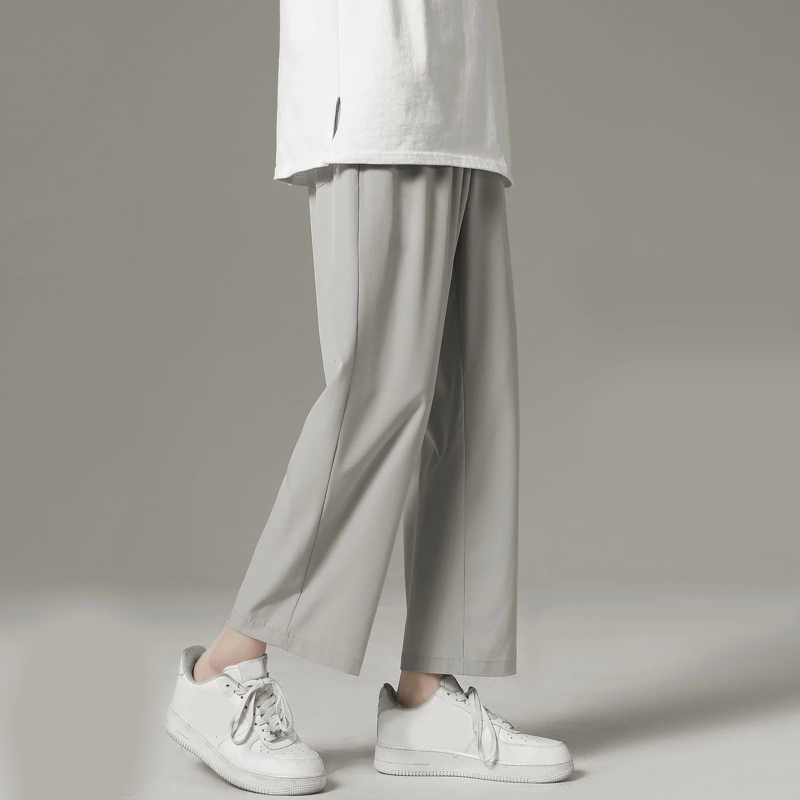 Mens Summer Harem Pants Thin Ice Silk Quick Drying Cool Slacks Air Conditioned Casual Straight Leg Trouser 250729