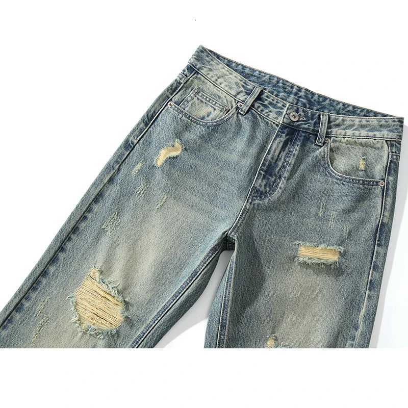 KSTUN Flared Jeans Men Boocut Jean Streetwear Denim Pants Ripped Hollow Out Vintage Jeans Men Distressed Frayed American Style X250812