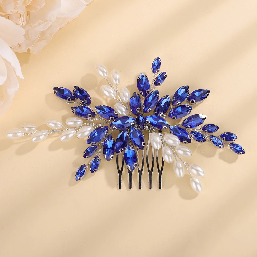 15Color Pearl Hair Comb for Women Wedding Headpiece Handmade Bridal Accessories Jewelry Trendy Bride Party Tiara 250804