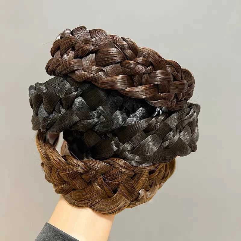 100% Korean Wig Bands Fashion Fishbone Braids Hairbands Girl Fashion Bezel Hoop Fem Wear Hair Accessories X250812