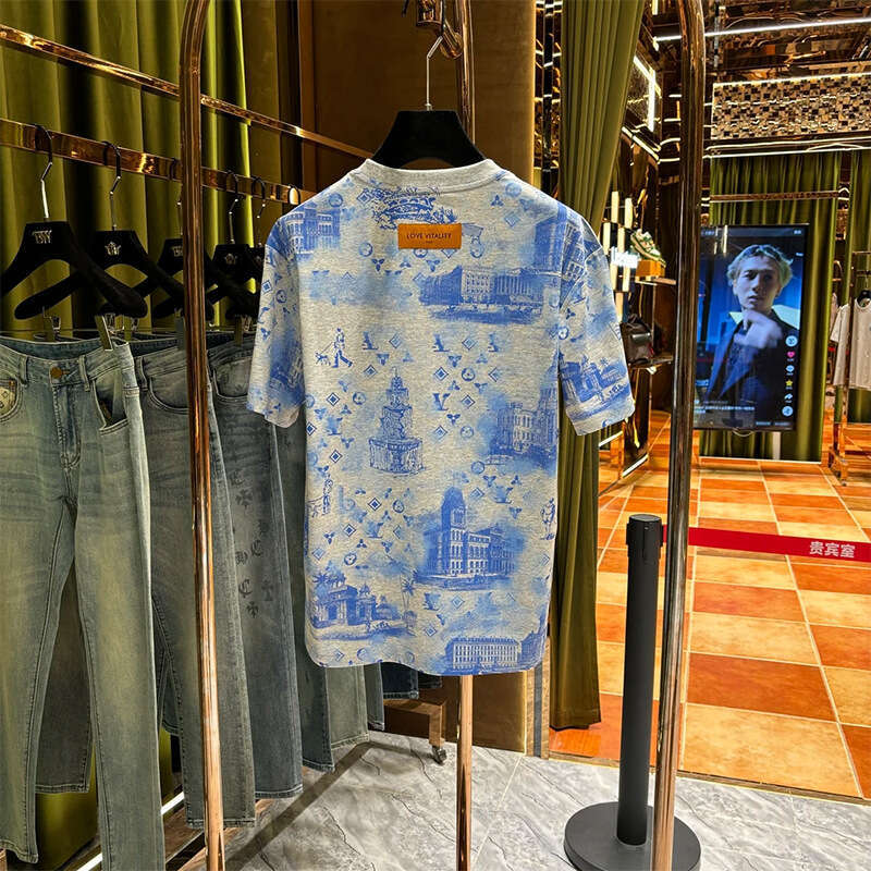 Macau W Trendy Men AW-MS+2025 Summer New High-end Fashion Versatile Unisex Heavy-duty Short Sleeve