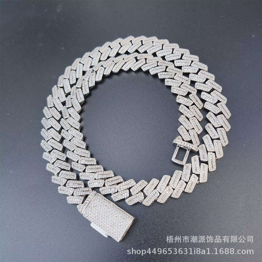 Hot Selling 13mm Hip Hop Cuban Box Clasp Design Men's Trendy Versatile Necklace 111