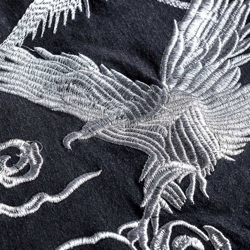 Sokotoo Mens Embroidered Long Detachable Sleeve Black Denim Jumpsuits Casual Embroidered Pockets Cargo Jeans Overalls Pants X250812