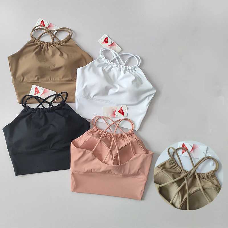 One-piece Fixed Shoulder Strap Back Without Steel Ring Sports Underwear Womens Shockproof Gathered Quick Dry Fitness Vest Z250812