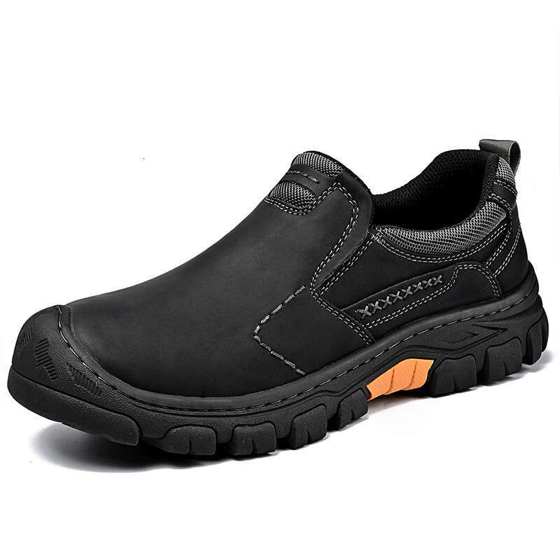 Thick Sole Wear-Resistant Closed-Toe Outdoor Hiking Work Casual Men's Leather Shoes