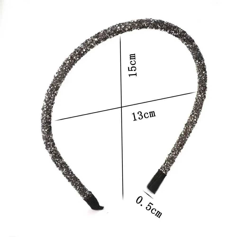 Fashion Korea Crystal Soft Band for Women Rhinestone Hairband Beads Bezel Girls Hair Accessories Simple Wear X250812