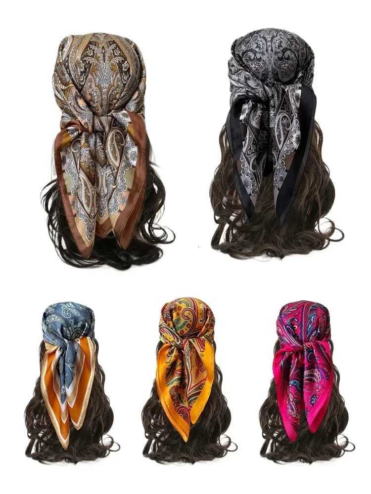 Luxury Print Imitation Silk Square Scarf Women Spring Neck Tie Shawl Wraps Female Hair Hand Wrist Headkerchief Hijab Bandana XJ250812