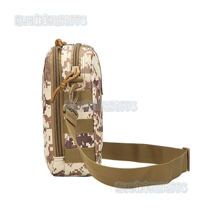 Multifunctional Mens and Womens Leisure Small Messenger Bag Outdoor Sports Riding and Running One Shoulder Hanging Bag Tactical Army Camouflage Bag H2