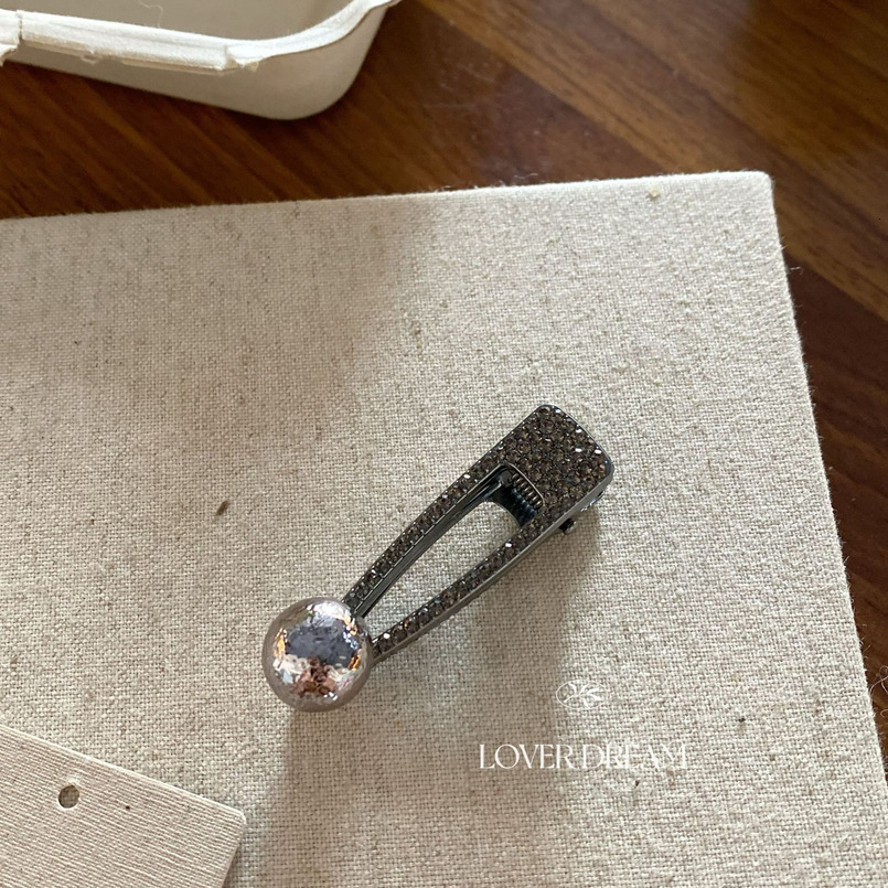 Korean INS Gun Black Heart Rhinestone High-end Duckbill Fashion Bangs Side Clip Hair Accessories