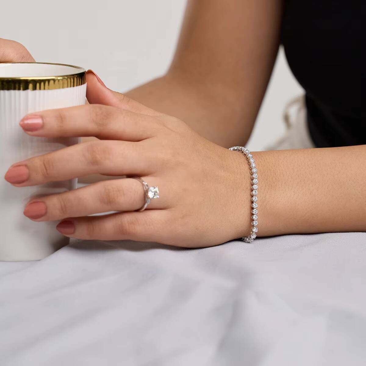 Diamond Tennis Bracelet 14K 18K Real Gold Diamond Necklaces Bracelets Lab Grown Diamond 3tcw Tennis Bracelet for Women