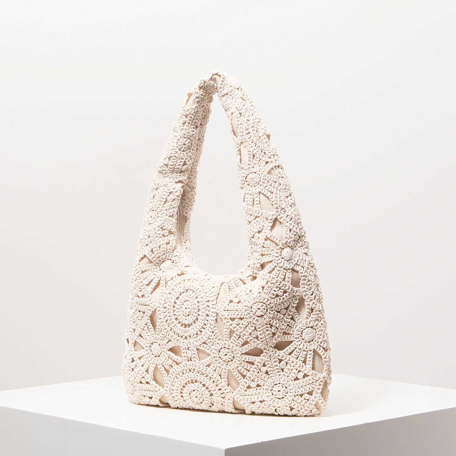 Pattern Hollow Woven Shoulder Bag Bohemian Straw Beach Bag Crochet Set Premium Style Travel Must Haves Vacation Outfits Women Z250812