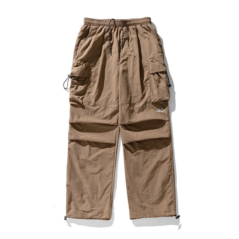 TFETTERS Autumn Cargo Pants Men Baggy Watertight Mid Rise Drawstring Men Parachute Pants Techwaer Tourism Men Pants 250805