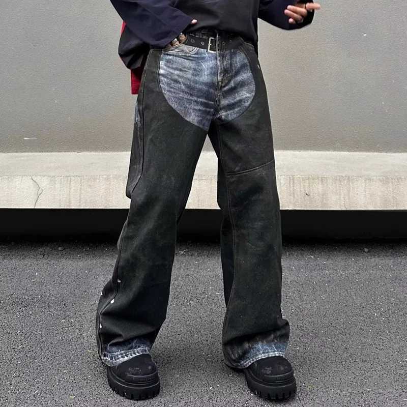 2024 Cyber Y2K Streetwear 3D Graffiti Print Baggy Jeans Pants For Men 90S Vintage Clothes Straight Luxury Denim Trousers X250812