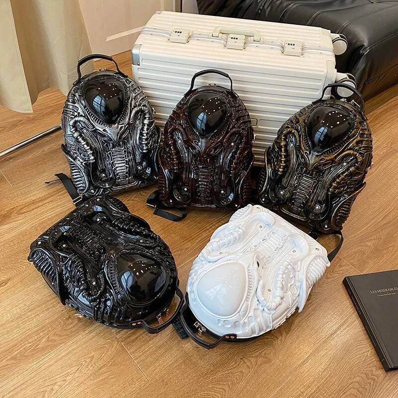 Backpack 2025 New Fashion Design Personalized Large Capacity Acrylic Alien Punk Style Shoulder Bag Trend Bags For Women Man