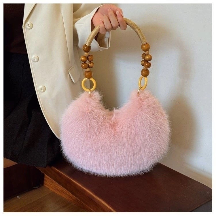 2025 Autumn New Women's Shoulder Bag Autumn Fur Handbag Sexualized Creative Handbag Women's Crossbody Bag Designer Bag