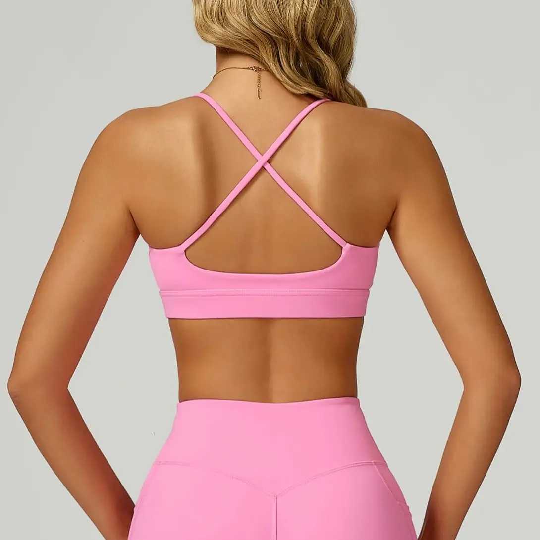 Summer Sexy Cross Beauty Back Sports Bras Women Fitness Vest Sports Top Bra Running Fitness Breathable Shockproof Bra Z250812