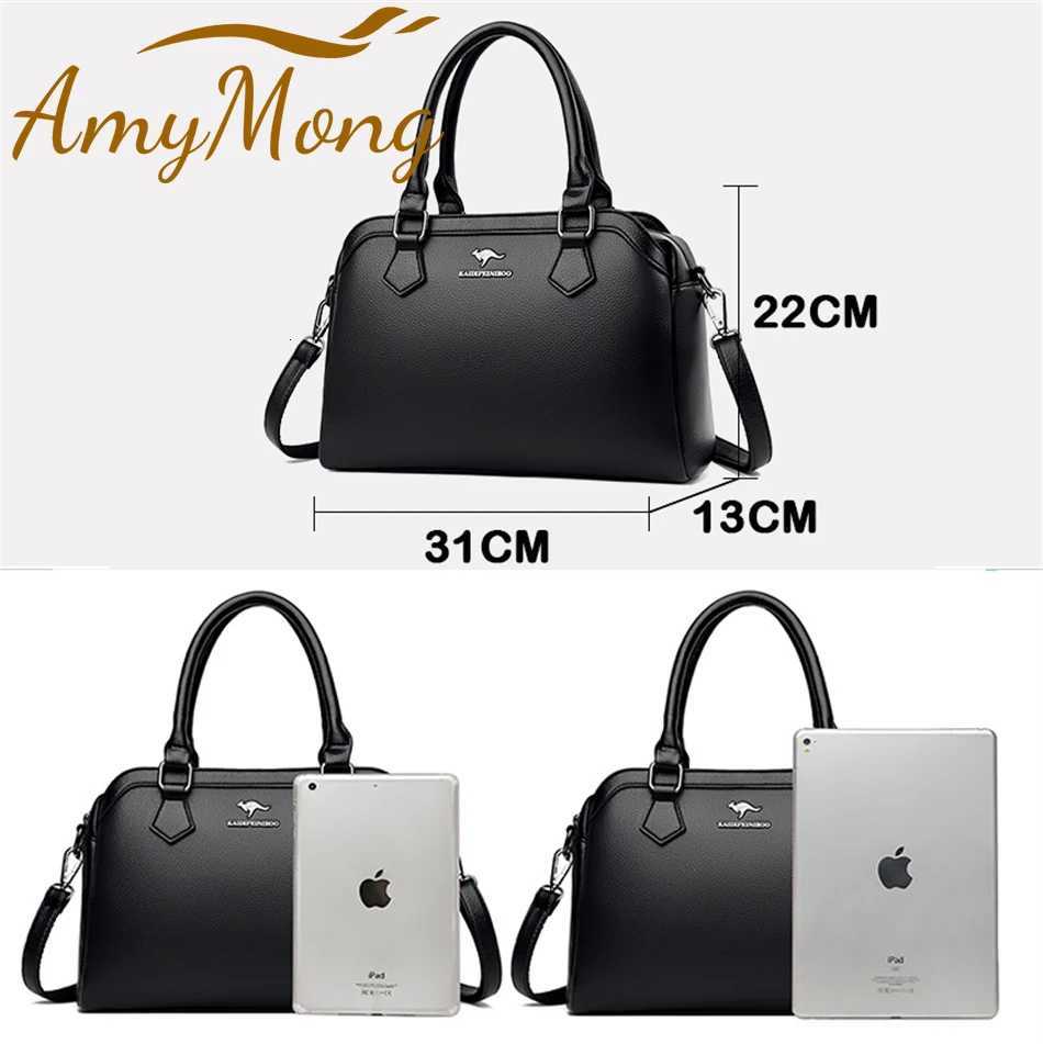 Multi-Pocket Handbag Purses Genuine Cowhide Leather Shoulder Bag Designer Crossbody Messenger Bag Elegant Tote for Women Z250812