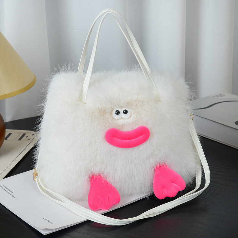 2025 Autumn bag New women s Women s Shoulder Bag New Personalized Popular Sausage Mouth Plush Bag Furry Shoulder Bag Autumn New Designer Bag Women s H