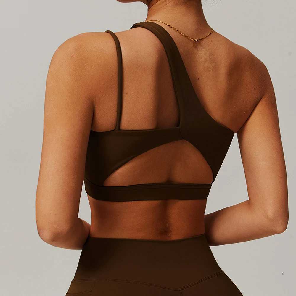 Women Shockproof Sport Bra Womens Beautiful Back Gym Sports Underwear Women Oblique Shoulder Straps Running Fitness Bra Z250812