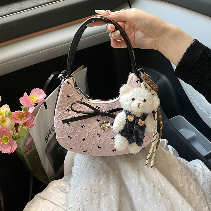 2025 Autumn New Shoulder Bag Niche Design Popular Bow bag Armpit Bag New Light Luxury Crossbody Bag Crescent Bag Autumn New Designer Bag