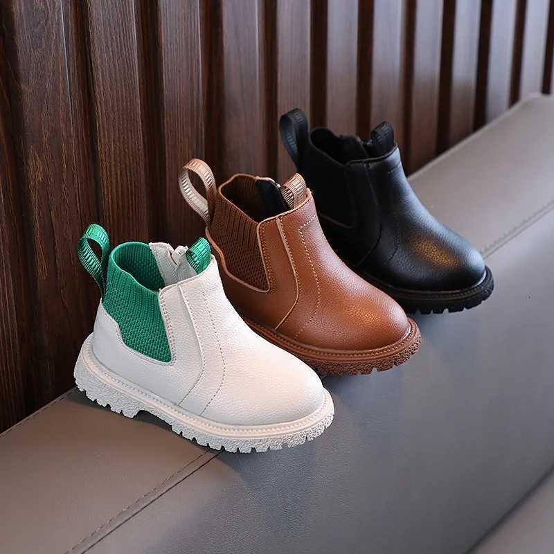 Fashion Boy Girl Short Boots Non-Slip British Style Boot Childrens Side Zipper Design Single Leather Anti-Skid Boots XJ250812