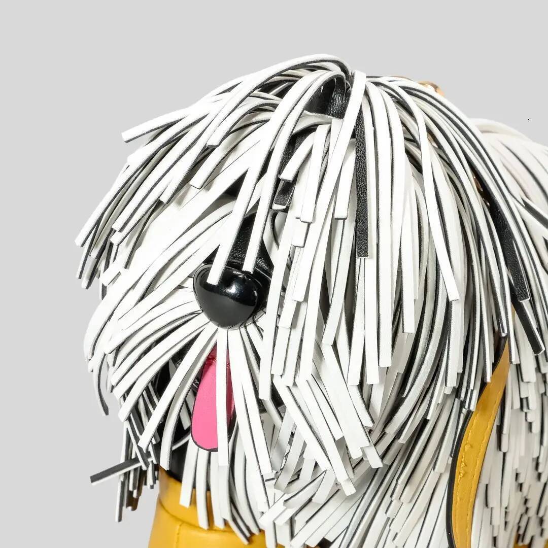 Creative Chow Design Women Shoulder Bags Funny Cute Tassel Pu Leather Crossbody Bag Y2k Novelty Dog Female Purses 2024