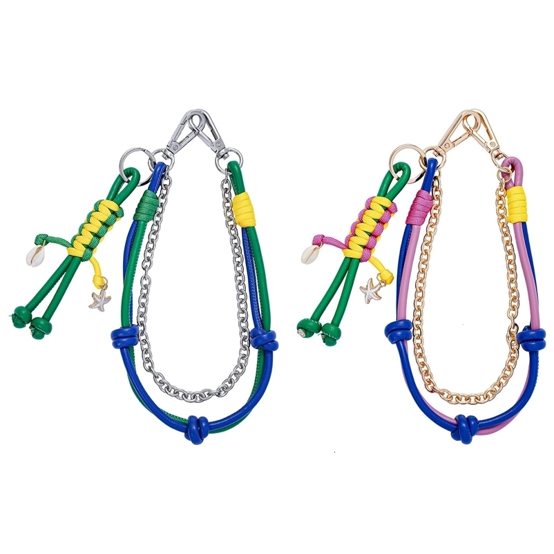 High-end Charm Chain Fashion INS Style Leather Keychain Handmade Pendant 250726