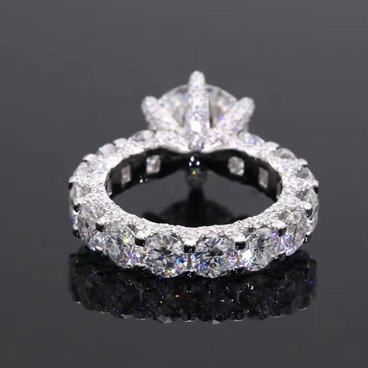 14K White Gold Wedding Ring 3 CTs Moissanite Diamond Ring With GRA Certificate