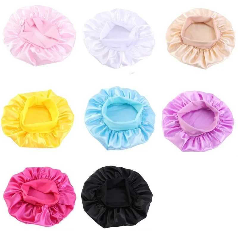 Baby Kids Satin Wide Band Sleeping Hat Night Cap Hair Care Beanie Turban Bonnet Children Girls Head Wrap Scarf Bandana Headwear XJ250812