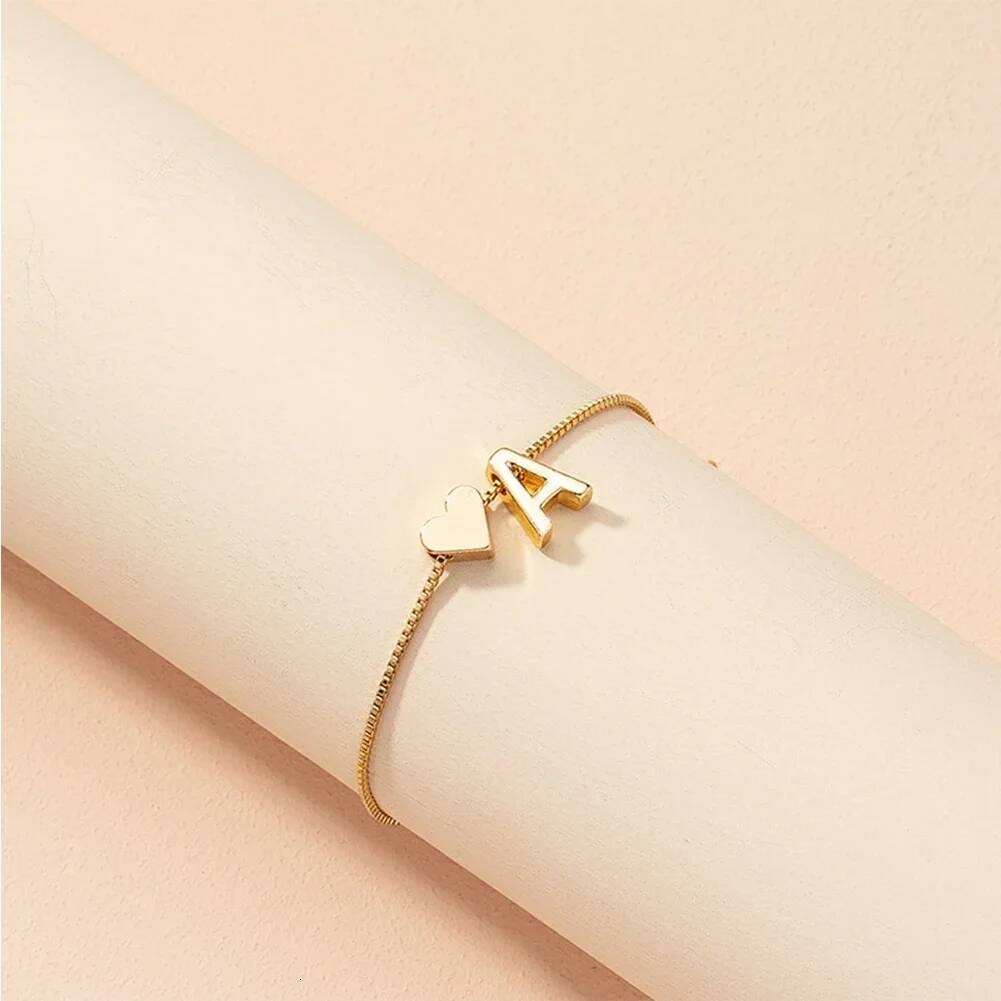 Simple Fashion Love Retro Adjustable Alloy Letter Bracelet Women Hand Jewelry Accessory