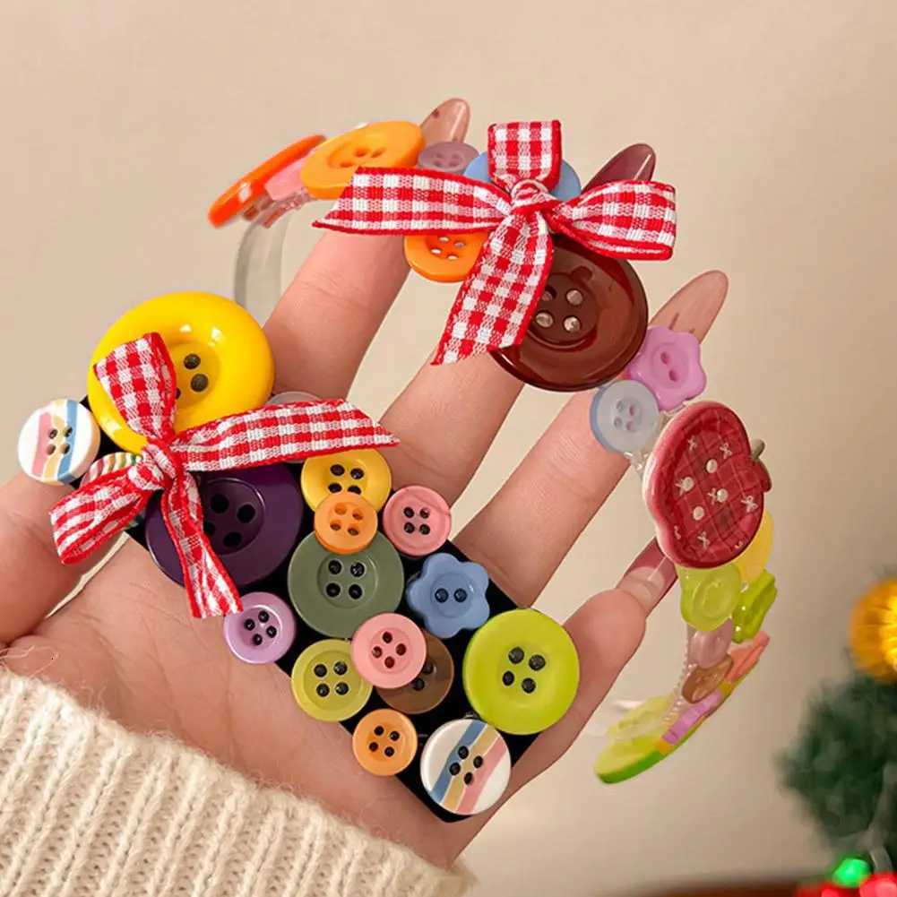 2K Wear Dopamine Colored Button Band Hair Clips for Women Girls Cute Buttons Hairpins Hair Barrettes Hair Accessories X250812