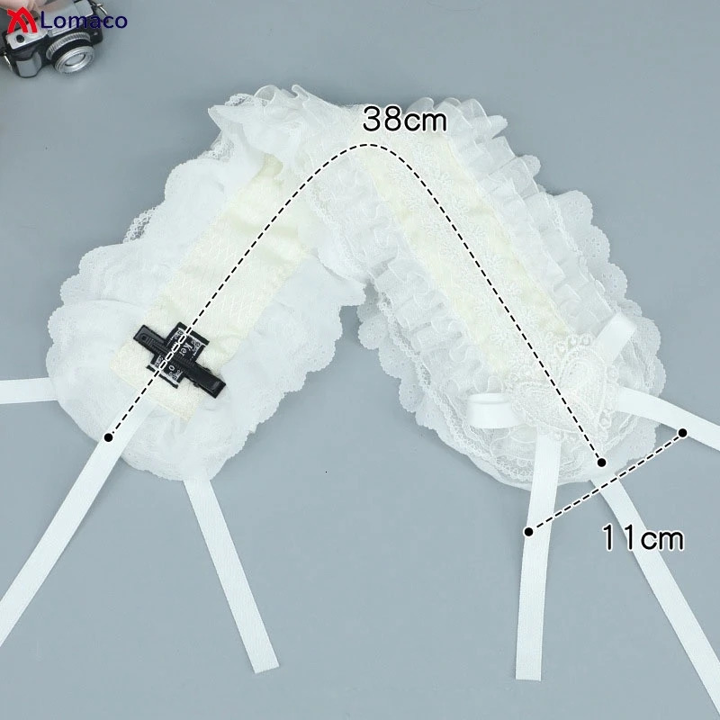 Black White Lolita Lace Ruffled Headband Hairband with Hairpins Cute Sweet Anime Maid Cosplay Headdress 250805