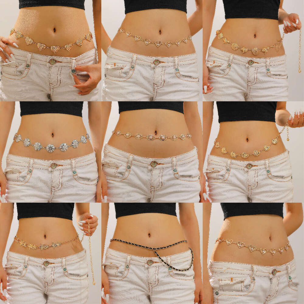 Waist Women's Decorative Thin Simple Versatile Matching Dress Sier Ethnic Style Iron Chain Fashion Skirt Belt Tassel