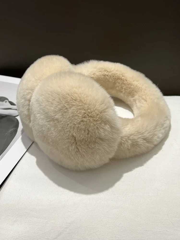 Real Rex Rabbit Fur Earmuffs for Women Winter Ear Warmers Soft Warm Furry Ear Muffs for Cold Weather XJ250812