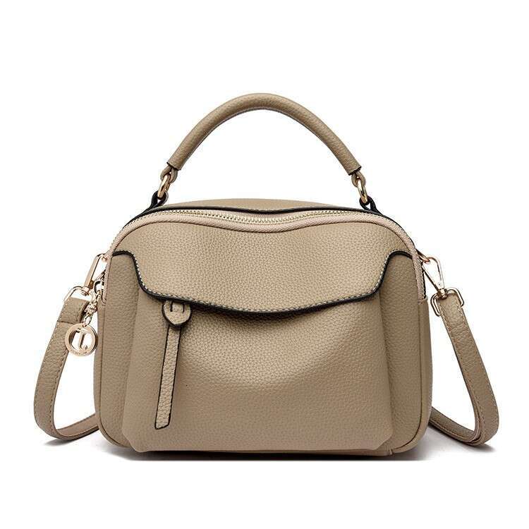 2025 Summer New Trend Genuine Women's Simple Versatile Handbag Top Layer Cowhide Single Shoulder Crossbody Bag Soft Leather