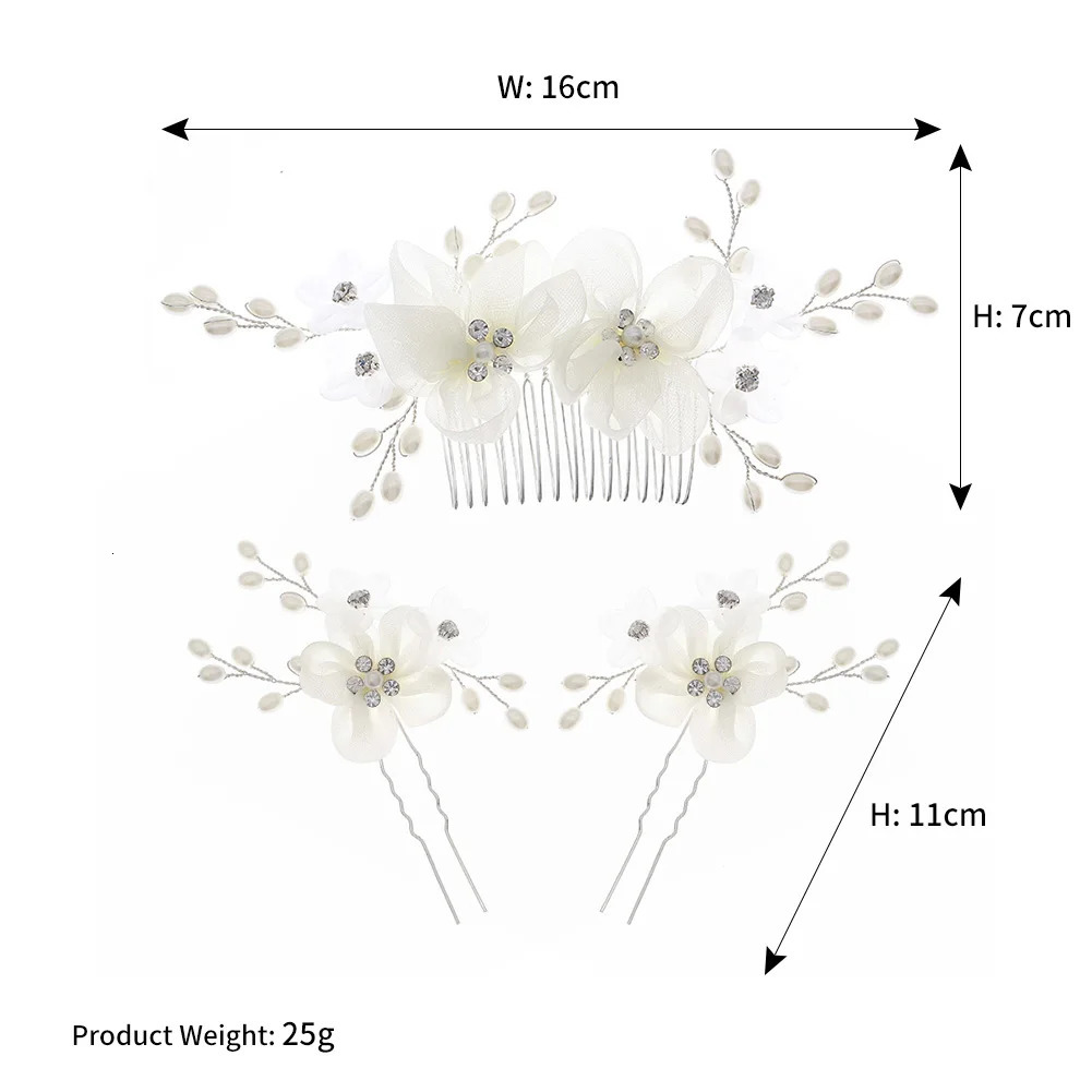 Fashion Bridal Headdress Flower Hair Comb Hairpin Set Handmade Bride Accessories For Women Wedding Party Hairclips Gifts 250804