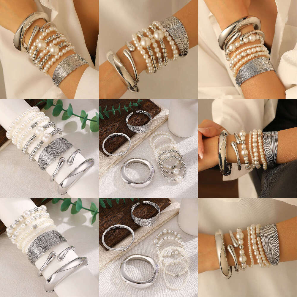 Fashion Exaggerated Personality for Women Open Hip-Hop Irregular Alloy Bracelet Bangle