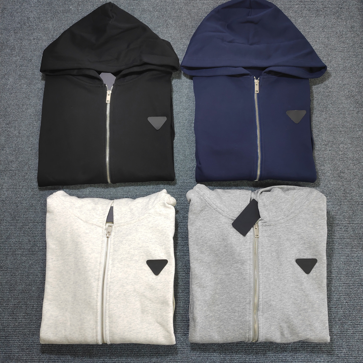 Designer Hoodies Triangle Badge NFC scan Thick Terry Cotton 420gsm zipper round neck for Men and Women sweatshirt jumper for couple