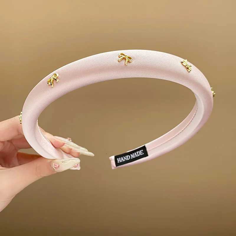 Black Color Bow Soft Sponge Wide Bands for Women Face Wash Minimalist Hair Hoops High Skl Top Elastic Accessories X250812