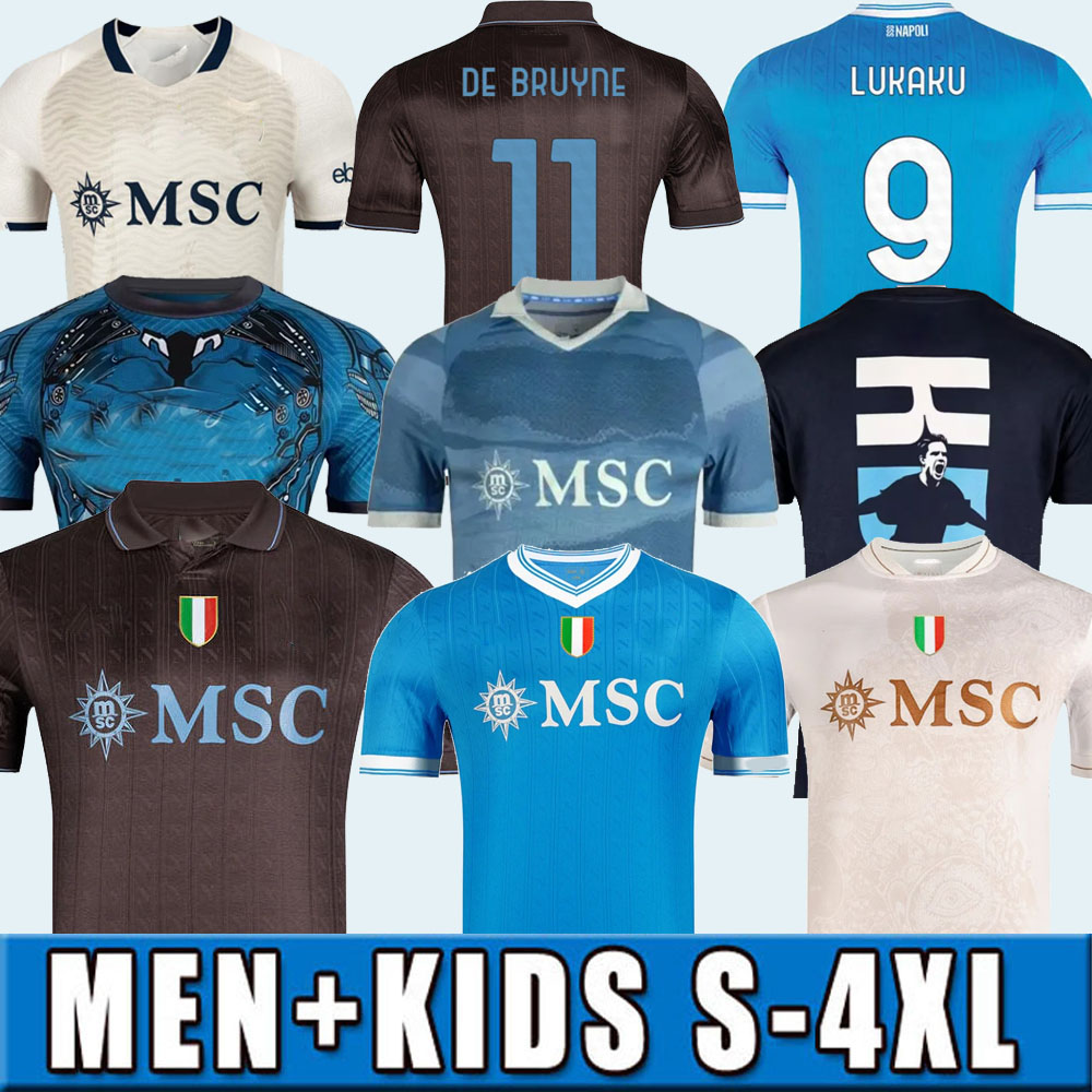 2025 2026 16-4XL LUKAKU DE BRUYNE NapoLES 25 26 soccer jerseys Maglia LANG LUCCA Naples 2026 BEUKEMA NERES Football Shirts McTOMINAY jersey top kit men kids