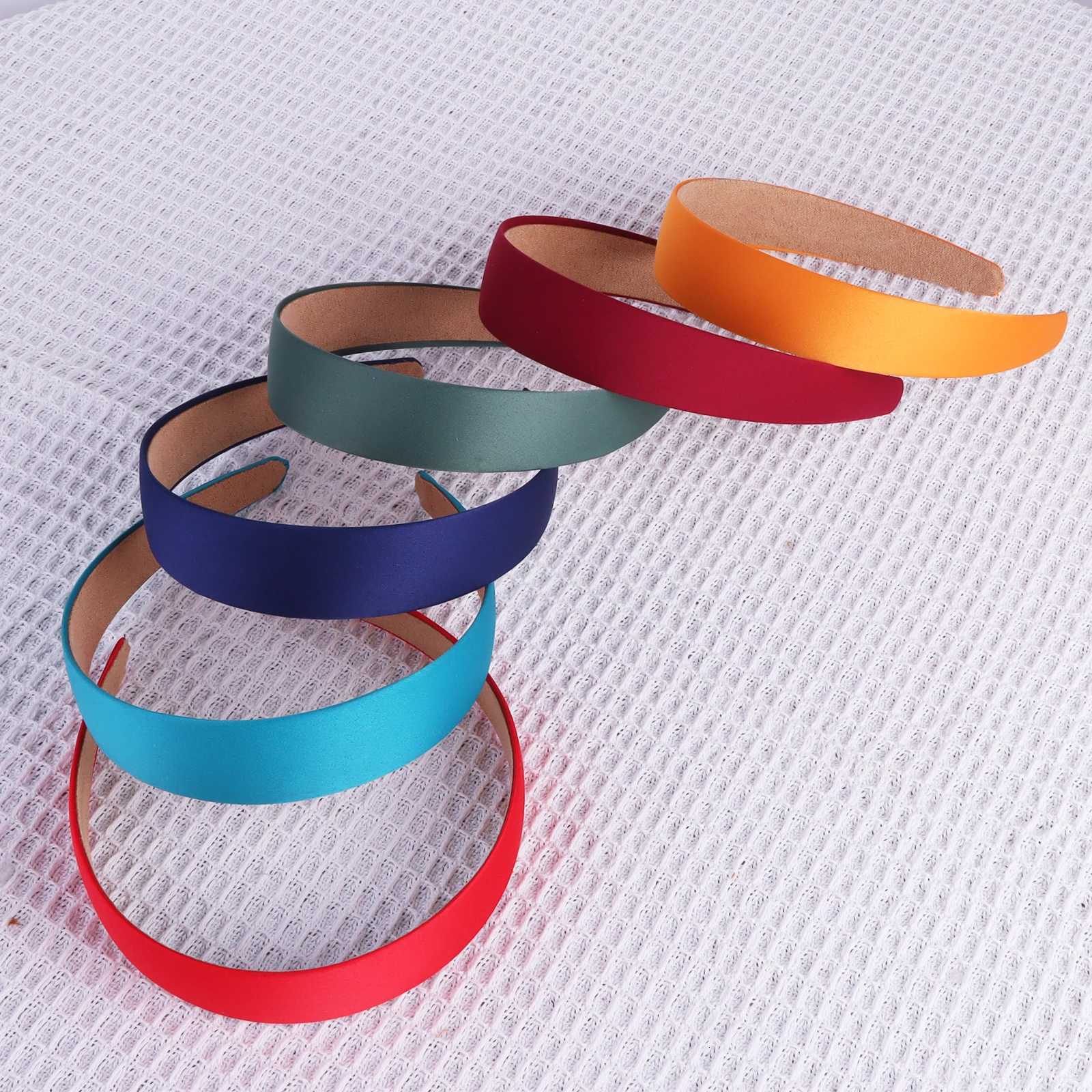 6pcs Wide Satin Bands 1.18 Inch Anti-slip Black Ribbon Hair Bands for Girls DIY Craft Hair Accessories X250812