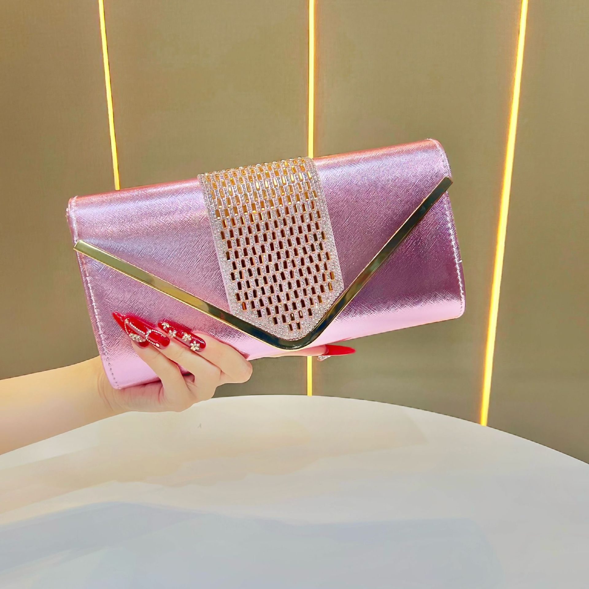 2025 Autumn New Women's Handbag with Diamond Inlaid Packaging Decoration, Hand held Bag, Autumn New Designer Bag, Women's Wallet