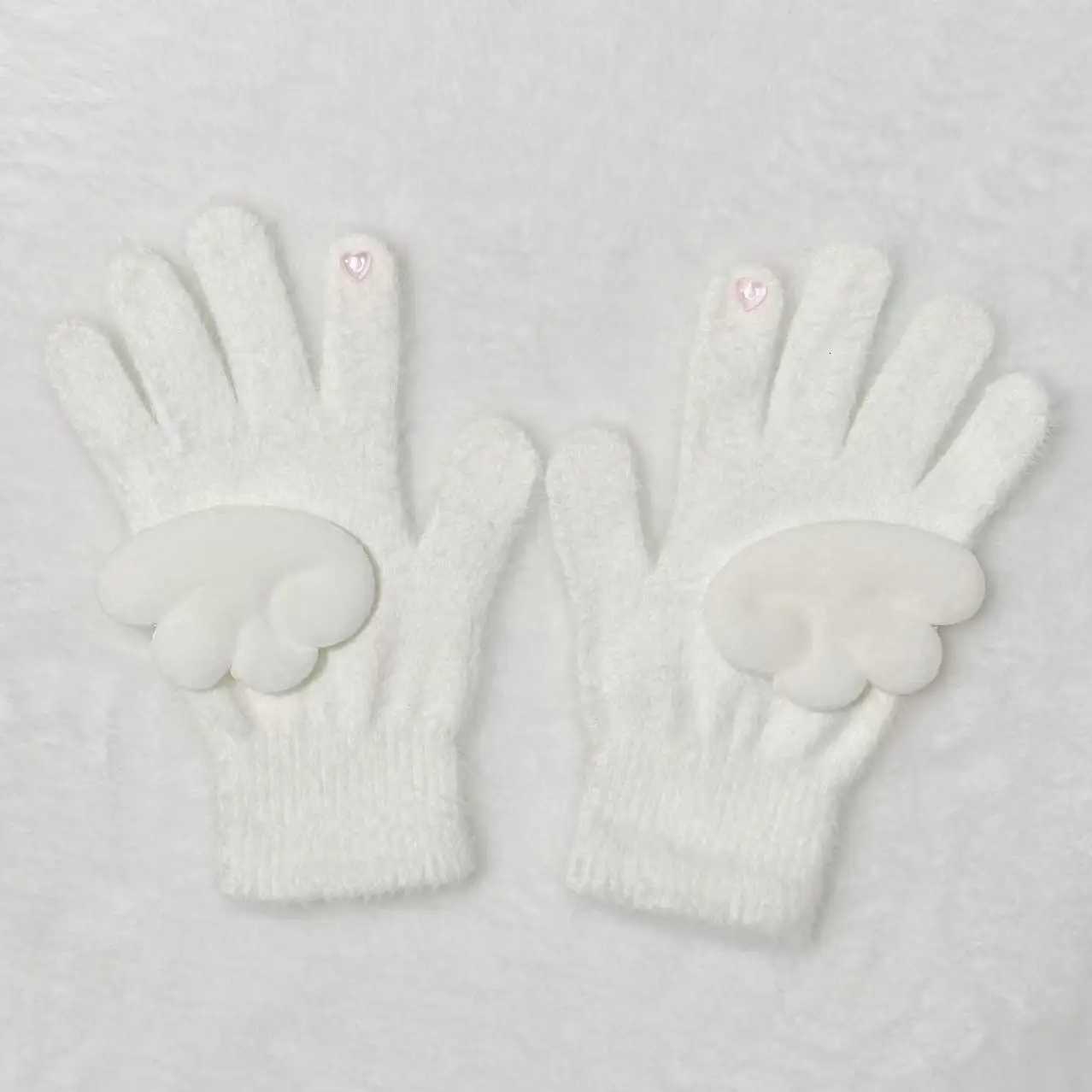 Subculture Angel Wings Aesthetic Plush Warm Earmuffs + Cute Glove Spring New Sweet Girl Y2k Accessories Ear Cover for Women XJ250812