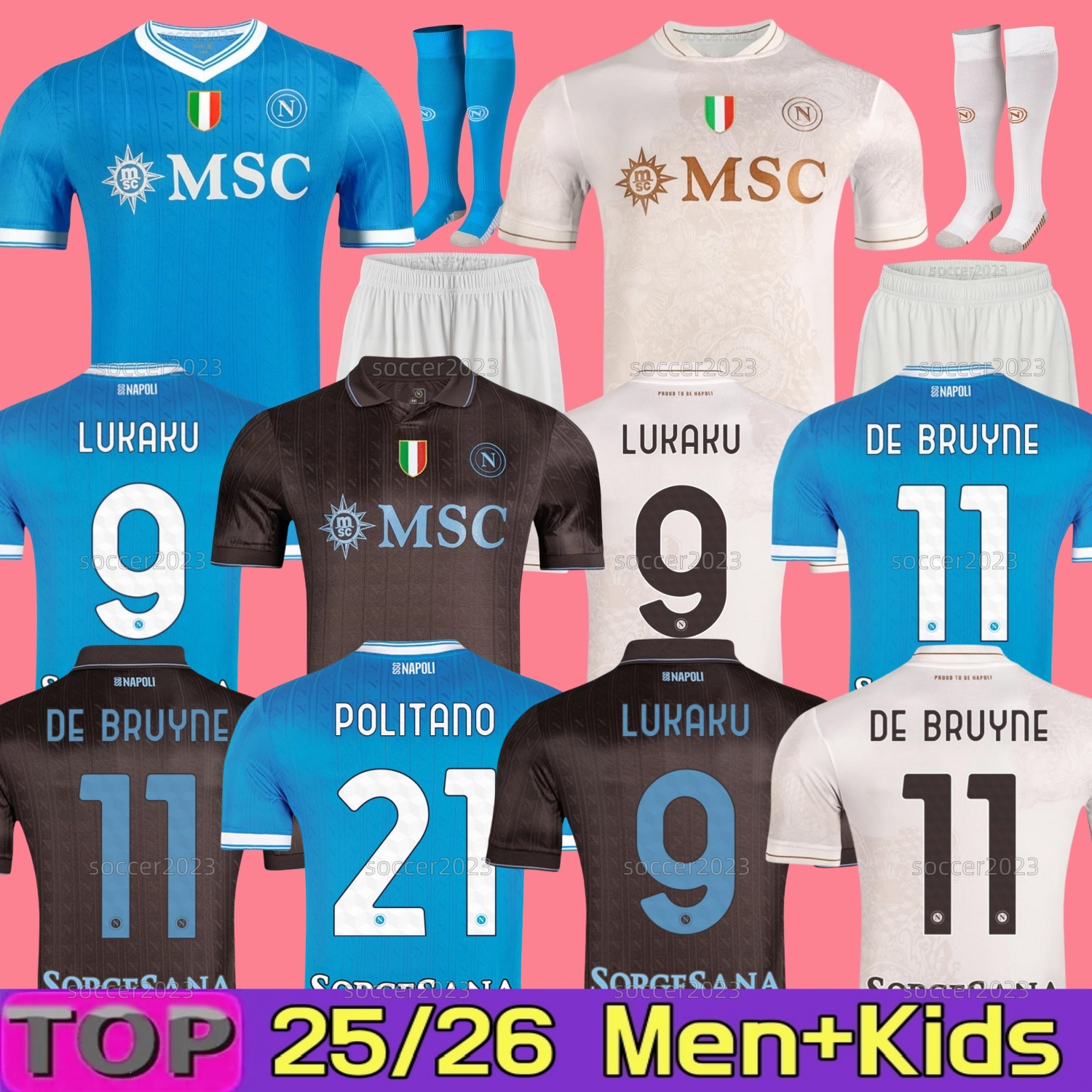 25 26 NAPOLI LUKAKU soccer jersey DE BRUYNE Limited Maglia Naples 2025 2026 KVARATSKHELIA KID CAMPIONI D'ITALIA Halloween FOOTBALL SHIRT Training SSC Napoli Maillot