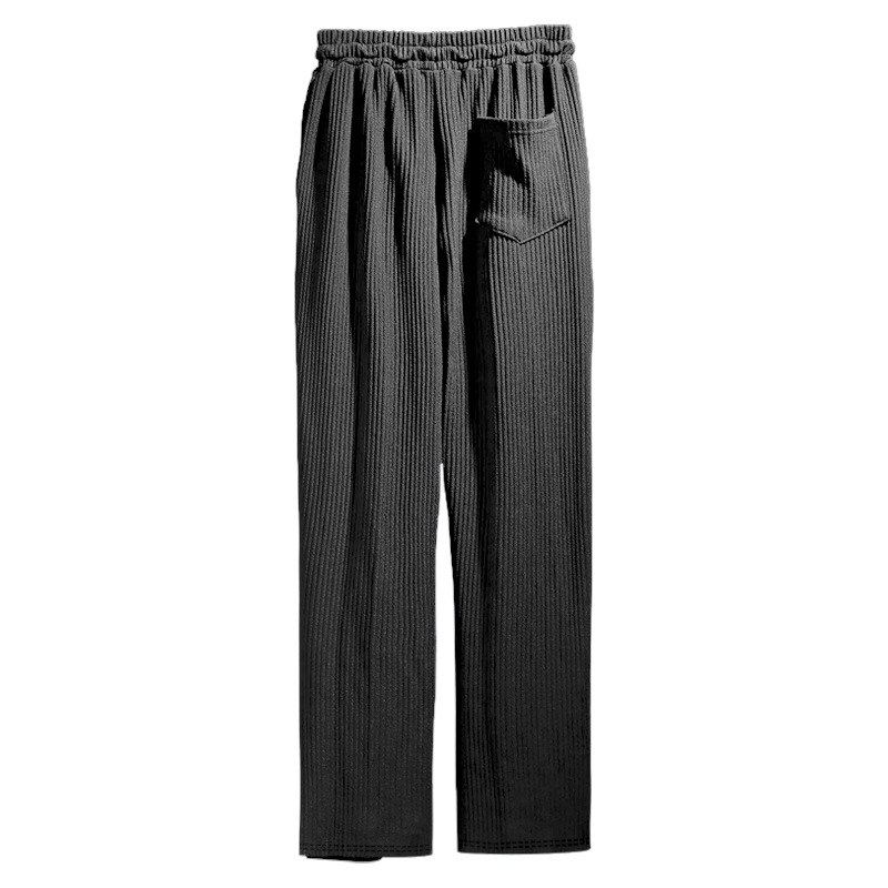 Pants mensSpring and Autumn men's casual trousers: Loose straight-leg pants with a drape, striped high-waisted wide-leg pants European size: S-3X