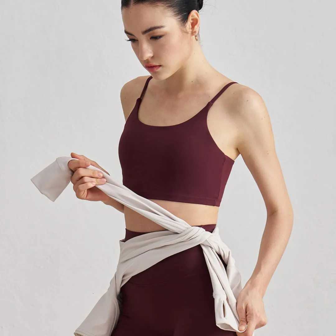 Solid Color Women Fitness Sports Bra Top Gym Backless Athletic Back Cutout Cross Tight Workout Soft With Chest Pad Z250812