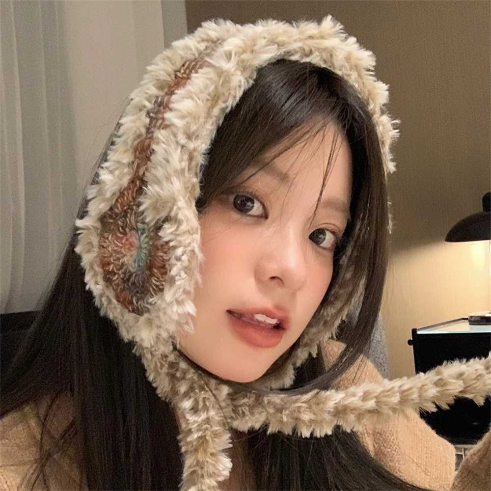 Fashion Winter Plush Earmuffs Womens Soft Stretch Knit Ear Headband Thickened Crochet Ear Warmer Hair Band Winter Ear Muffs XJ250812