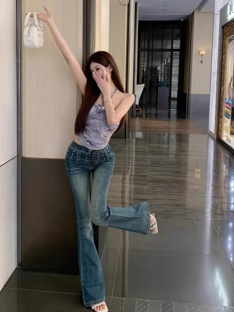 Womens Black Flare Pants Y2k Retro Emo 2000s Streetwear Fashion Trousers Harajuku Wide Yoga Pants 90s Aesthetic Clothes 250811