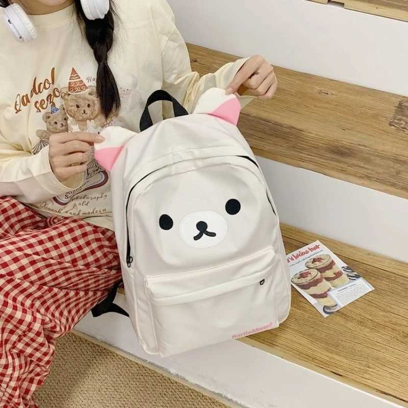 MINISO Rilakkum Backpack Anime Student School Shoulder Bag Kids Cute Travel Backpack Children Birthday Gift W250812