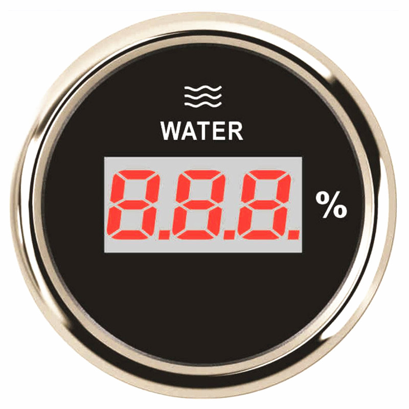 Auto 52mm 0-100% Display Water Level Gauges Marine Digital Water Level Meters 0-190ohm European Standard or 240-33ohm America Standard Input Signal wi